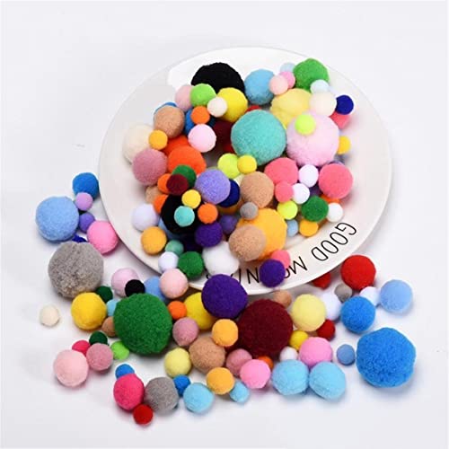 JekyTMP 400 Stück 10-30mm Pompons Bunte Pompom Pom Pom BäLle Pompons Zum Basteln Bunt Mini Pompons Kleine Mini-Pompons Craft Pom Poms Bunte Flauschige Pompons (Gemischte Farbe) von JekyTMP