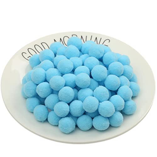 JekyTMP 50 Stück 20mm Pompons Zum Basteln Flauschigen PlüSch BäLle Pom Pom BäLle Bunte Pompom Pompon Bunt Mini Pompons BäLle Flauschigen Craft Pom Poms Bunte Flauschige Pompon (Nr. 6 Seeblau) von JekyTMP