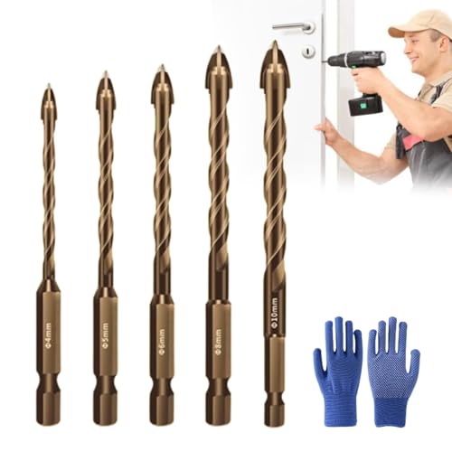 5PCS New Four-Flute Sawtooth Eccentric Drill Bit, Cozy Hoome Drill Bit, Four-Edged Serrated Eccentric Drill, Multifunction Drill Bit Set (4+ 5 +6+ 8 +10mm) von Jelaqmot