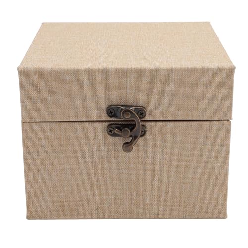 Aufbewahrungsbox, 1/4 Kugelgelenk Puppenkopf Box, Retro Stoßfester Aufbewahrungskoffer für Kosmetika, Teezubehör, Schreibwaren, 18–19,5 cm Kopfumfang (Beige) von Jenngaoo