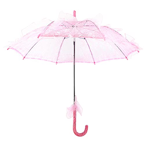 Jenngaoo Hochzeit Braut Regenschirm, 55 cm Farbe Spitze Regenschirm Elegant Retro Braut Brautjungfer Blumenmädchen Fotografie Requisiten Bühnenauftritt(Rosa) von Jenngaoo