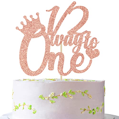 1/2 Way to One Cake Topper, 1/2 Geburtstag Cake Topper, für Baby Jungen Mädchen Half Bithday Party Dekorationen Rose Gold Glitter von Jenrtvis