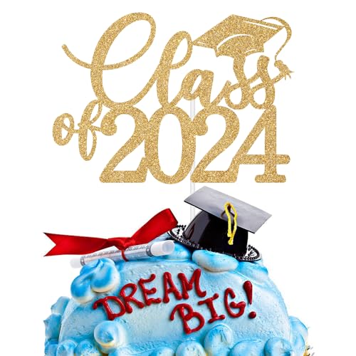 Class of 2023 Cake Topper, Congrats Grad Cake Decorations, You Did It, Happy Graduation Party Dekorationen Supplies Gold Glitter von Jenrtvis