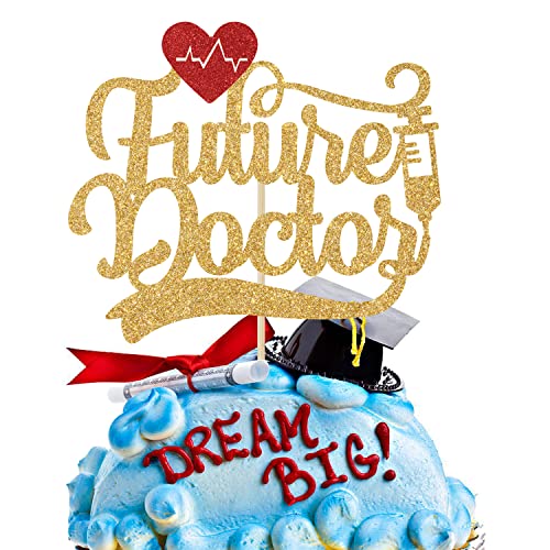 Gold Glitter Future Doctor Cake Topper, Congrats Doctor Cake Decorations, Doctor Graduation Decorations, Medical School Graduation Cake Decor 2022 von Jenrtvis