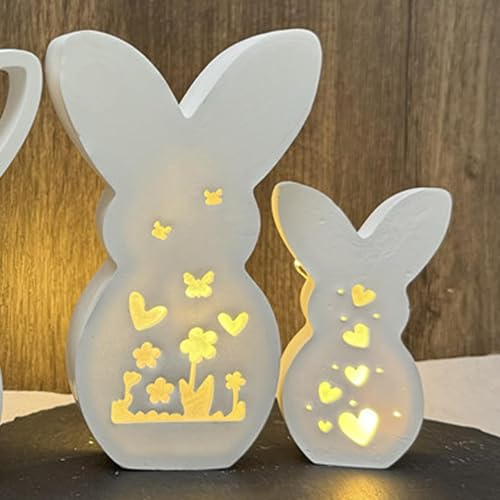 2 Stück Silikonform Hase Gipsformen zum Gießen, Osterhase Frühling Silikonformen Gießformen Ostern, Gießformen Silikon Ostern Hase Giessformen Silikon Gießform Ostern für Ostern Deko Frühling (A) von Jenshhch