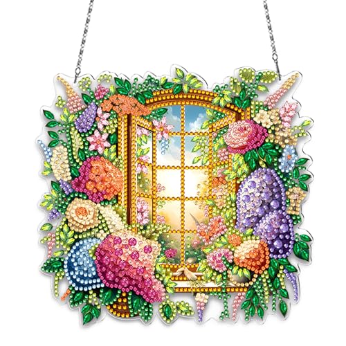 DIY Diamond Painting Fensterbilder Frühling Hängend Vogel Deko Frühling Fensterdeko Diamant Painting Frühlingsdeko Diamond Painting Anhänger Ostern Diamant Malerei Basteln für Geschenk Kinder (E) von Jenshhch