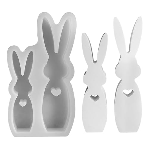 Hase Silikonform Ostern, Osternhase Silikonformen Gießformen Ostern, Deko Frühling Hasen Gipsformen zum Gießen, Gießformen Silikon Ostern Hase Giessformen Ostern Silikon Gießform für DIY Handwerk (B) von Jenshhch