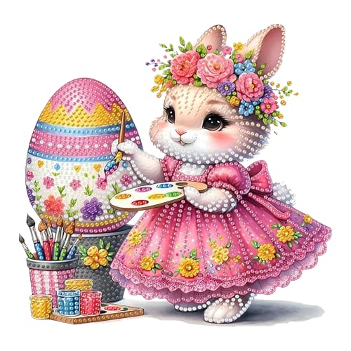 Jenshhch Osterdeko Diamond Painting Kinder, 5D Diamant Painting Neuheiten 2025 Ostern, DIY Ostern Diamantmalerei, Hase Diamond Painting Komplettset, Diamond Painting Ostern Deko für Ostern Handwerk von Jenshhch