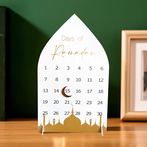 Ramadan Deko Kalender, Ramadan Kalender aus Holz, DIY Ramadan 30 Tage Countdown Kalender Ornament, Eid Mubarak Dekoration Adventskalender, Ramadankalender Ramadan Geschenke für Kinder (A) von Jenshhch