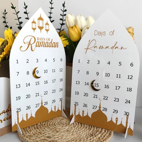 Ramadan Deko Kalender, Ramadan Kalender aus Holz, DIY Ramadan 30 Tage Countdown Kalender Ornament, Eid Mubarak Dekoration Adventskalender, Ramadankalender Ramadan Geschenke für Kinder (AB) von Jenshhch