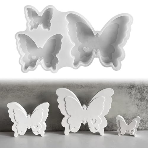 Schmetterling Gießformen Silikon Frühling, Silikonformen Gießformen Frühling Schmetterling Gipsformen zum Gießen Silikonform Ostern Giessform Silikon Gießform Schmetterling für DIY Frühlingsdeko (A) von Jenshhch