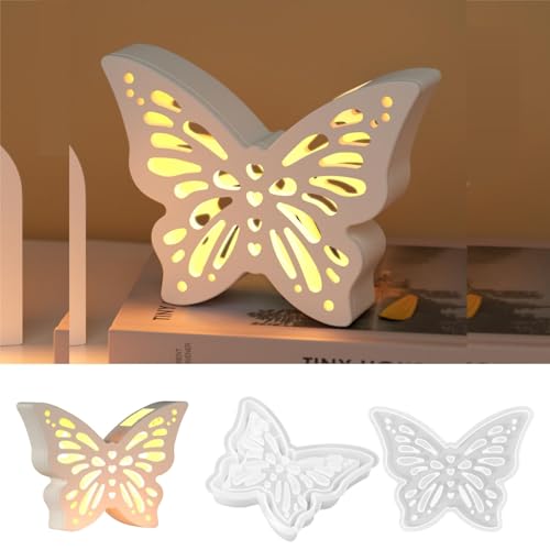 Schmetterling Gießformen Silikon Frühling, Silikonformen Gießformen Frühling Schmetterling Gipsformen zum Gießen Silikonform Ostern Giessform Silikon Gießform Schmetterling für DIY Frühlingsdeko (B) von Jenshhch