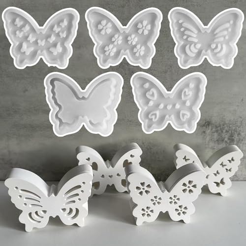 Schmetterling Gießformen Silikon Frühling, Silikonformen Gießformen Frühling Schmetterling Gipsformen zum Gießen Silikonform Ostern Giessform Silikon Gießform Schmetterling für DIY Frühlingsdeko (E) von Jenshhch