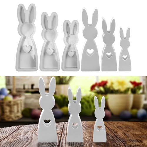 Silikonform Hase Gießform Ostern, 2 Stück Osterhase Silikonformen Gießformen Ostern Kaninchen Gipsformen zum Gießen Silikonform Ostern Gießformen Frühling Giessform Silikon für Ostern Geschenke (B) von Jenshhch