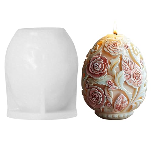 Silikonform Ostereier Blumen, Silikonformen Gießformen Ostern Gießformen Silikon 3D Ostereier Giessformen Silikon Gießform Frühling Kerzenformen Zum Gießen für DIY Ostergeschenke (C) von Jenshhch