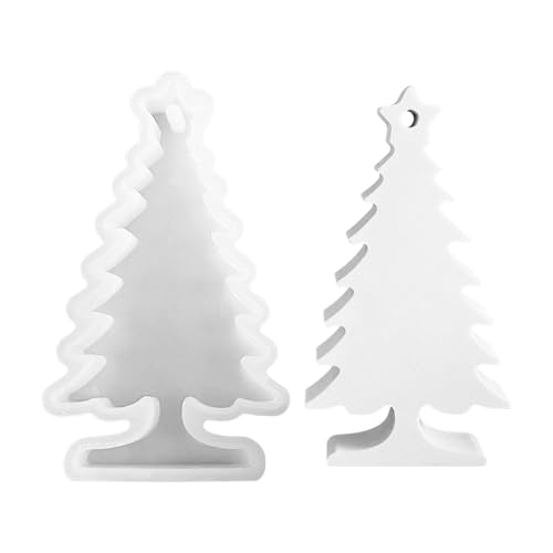 Silikonformen Gießformen, Silikonform Weihnachtsbaum Kerzenformen zum Gießen Silikonform Weihnachten Baum Gips zum Gießen Giessformen Silikon Silikonform Gießform Weihnachten für Handwerk (2PCS) von Jenshhch