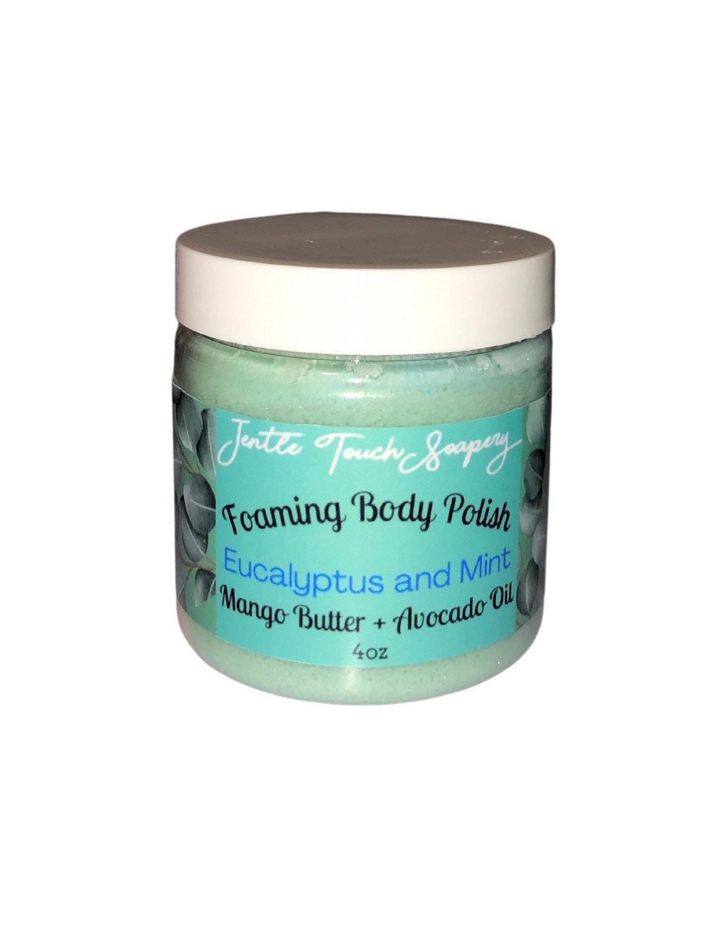 Eukalyptus Und Spearmint-Whipped-Seife Zuckerpeeling-Duftig Feuchtigkeitsspendend - Schäumende Körperpolitur-Peeling-Peeling von Jentletouchsoapery