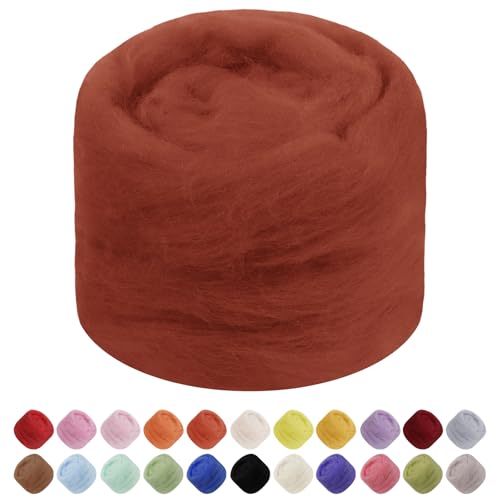 JeogYong Nadelfilzwolle, 50 g Wolle Roving Chunky Wollgarn, Karamellwolle Roving Garn für Nadelfilzen, Nassfilzen, Filzprojekte, DIY Handwerk JeogYong Nadelfilzwolle, 50 g Wolle Roving Chunky Wollgarn, Karamellwolle Roving Garn für Nadelfilzen, Nassfilzen, Filzprojekte, DIY Handwerk von JeogYong
