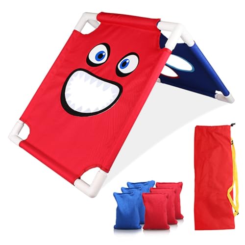 Cornhole Board Set Big Mund Monster Corn Hole Games für Erwachsene Kinder doppelseitige interaktive Eltern-Kind-Garten-Spiele Familienspiele Outdoor Games Cornhole Board Set von Jeorywoet