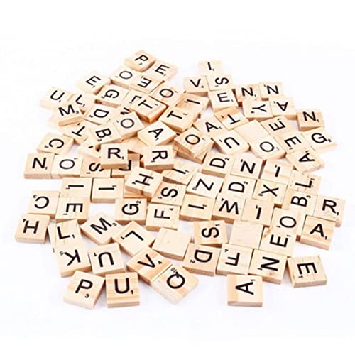 Jeorywoet Holzbrieffliesen Holz Alphabet Fliesen Holzbuchstaben für Handwerk DIY Geschenk 200pcs Holz Alphabetfliesen von Jeorywoet