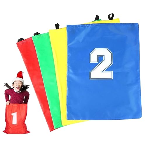 Sport Day Kit 4pcs 28.15x20,28 Zoll Leinwand mit großer Kapazität falten tragbarer Sack -Rennbeutel Doppelgriffe im Freien im Freien Kindertaschen für Kinder Erwachsene, Sack -Rennsäcke Kinder Kinder von Jeorywoet