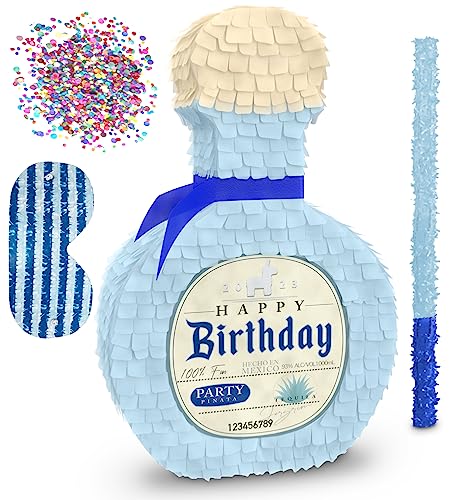 Pinata Tequila, 4-teiliges Bündel, perfekt für Erwachsene, Party-Dekorationen, Tafelaufsatz, 50., 40., 30. Geburtstag, Foto-Requisite, lustiger Jahrestag, 21. Geburtstag, passend für Piñata-Füllstoffe und Süßigkeiten von Jergrim