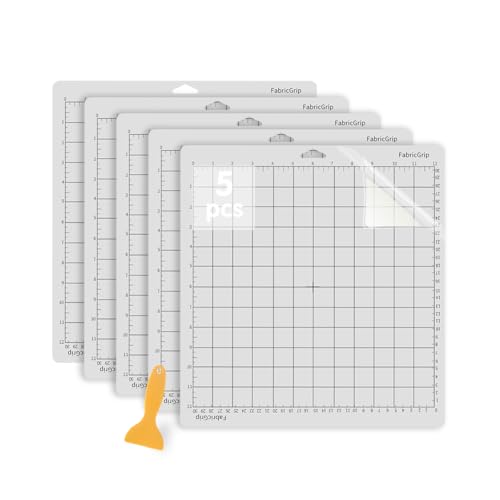 Jerilla Schneidematten für Cricut 5 Stück 12x12 Zoll StandardGrip Rutschfeste Schneidematten Set für Cricut Maker/Explore One/Air/Air 2 mit Schaber von Jerilla