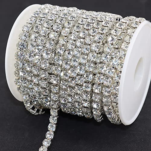 Jerler 9,1 m Kristall-Strassbesatz, SS24/5,0 mm, geschlossene Kette zum Nähen, Basteln, ideal für Hochzeit, Party, Weihnachten, DIY-Dekoration von Jerler