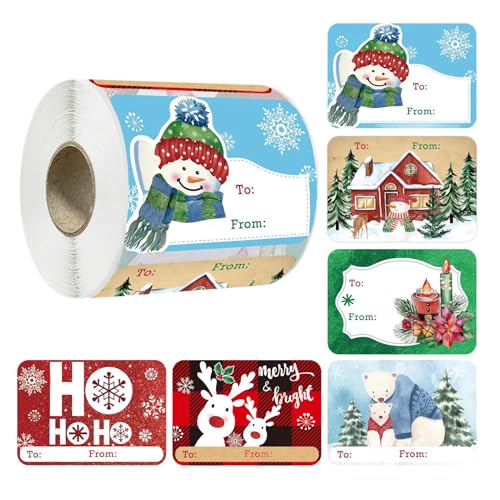 Christmas Name Tag Stickers | Self-Adhesive Writable Label | Decorative Envelope Sealing | 250 Pieces Christmas Sticker | Prime Stickers | Labels For Holiday Cards Envelopes Christmas Crafts von Jeruytgh