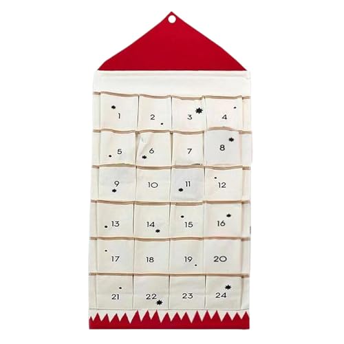 Filz Weihnachten Adventskalender | Countdown bis Weihnachten Kalender | Taschen Winter | 24 Tage Tür Rückentaschen Urlaub Ornamente | Weihnachten Stoff Countdown für Ferienzeiten von Jeruytgh