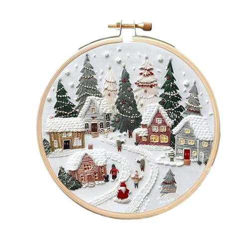 Jeruytgh Weihnachtsszene Stickset | Kit | Weihnachtsdekoration Stickset | Stickset | Weihnachten | Stickset für Anfänger für Zuhause Festival von Jeruytgh