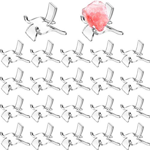 Jetec 20 Stück Acryl-Display-Halter, Staffelei-Ständer, transparent, Sockelhalter, Sammlerstücke für Kristallgeoden, Stein, Mineralachat, Koralle (klein) von Jetec
