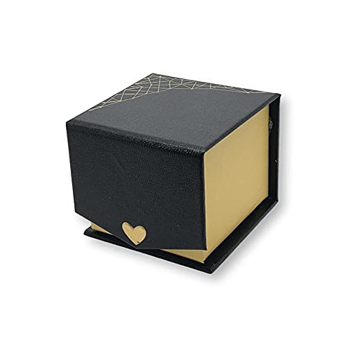 Jewellbox Luxus Kunstleder Ring Geschenkbox für Hochzeitstag - Jahrestag Kleine Geschenkbox - Verlobungsringbox für besondere Anlässe - Ohrringe Geschenkbox - Mädchen Schmuckschatulle Gold von Jewellbox