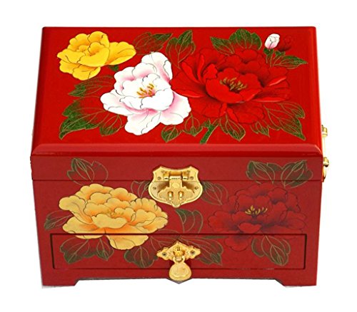 Jewelry Box SH Xiang Shop Retro Push-Licht Schmuckschatulle Rot Größe: 21cmX14cmX8cm A+ (Farbe : # 2) von Jewelry Box