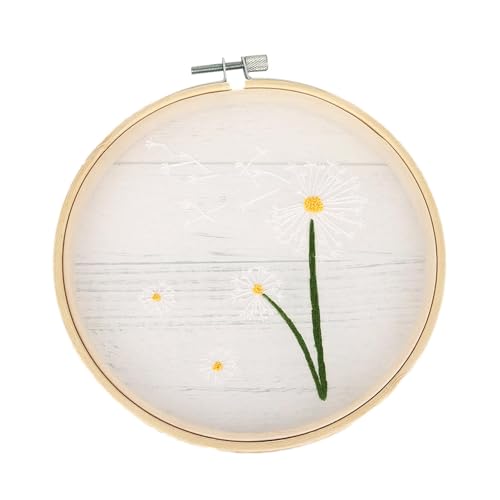 Jextou Blumen-Stickset, Stickset für Anfänger,Blumenmuster-Stickstich-Übungsset mit Muster und Anleitung | Stofffäden, Nadeln, Handstickzubehör für Anfänger und Experten von Jextou