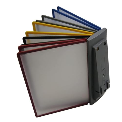 An der Wand montierte Ordneraufbewahrung, Desktop-Flip-Display-Ordner, 10 doppelseitige Display-Taschen, A4-Wand-Aktenhalter, for die Anzeige und Aufbewahrung von A4-Dokumenten im Büro/Zuhause, spart von JgYiAngBq