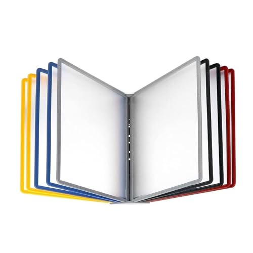 An der Wand montierte Ordneraufbewahrung, PVC-Desktop-Flip-Display-Ordner, 20 doppelseitige Display-Taschen, Briefgröße, Flip-and-Find-Referenz-Display-Dokumentenhalter, for die Büroaufbewahrung von A von JgYiAngBq