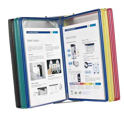 Wandmontierte Ordneraufbewahrung, wandmontierter Flip-File-Halter, Desktop-Flip-Display-Ordner, 20 Display-Fächer, Briefgröße, for die Anzeige und Aufbewahrung von A4-Dokumenten im Büro/Zuhause, versc von JgYiAngBq