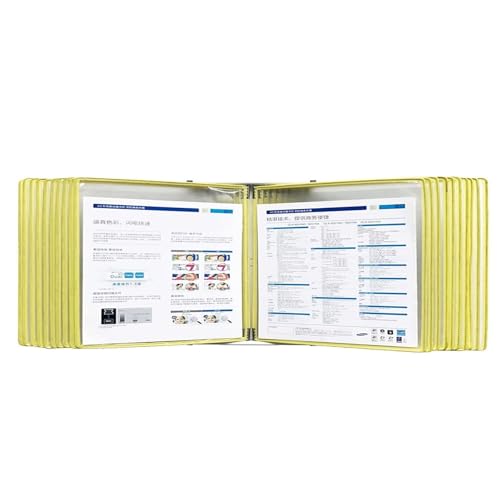 Wandmontierte Ordneraufbewahrung, wandmontierter Referenz-Organizer, Desktop-Referenzsystem, Desktop- und Wanddisplay-Ordnerordner, 20 Displaytaschen, Briefgröße, Katalogdisplay-Rack, einfach zu insta von JgYiAngBq