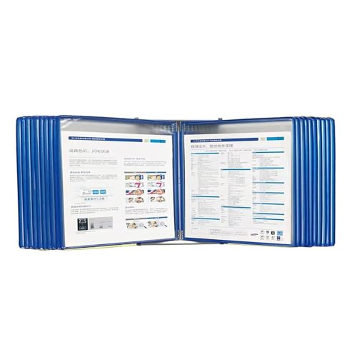 Wandmontierte Ordneraufbewahrung, wandmontierter Referenz-Organizer, Desktop-Referenzsystem, Desktop- und Wanddisplay-Ordnerordner, 20 Displaytaschen, Briefgröße, Katalogdisplay-Rack, einfach zu insta von JgYiAngBq