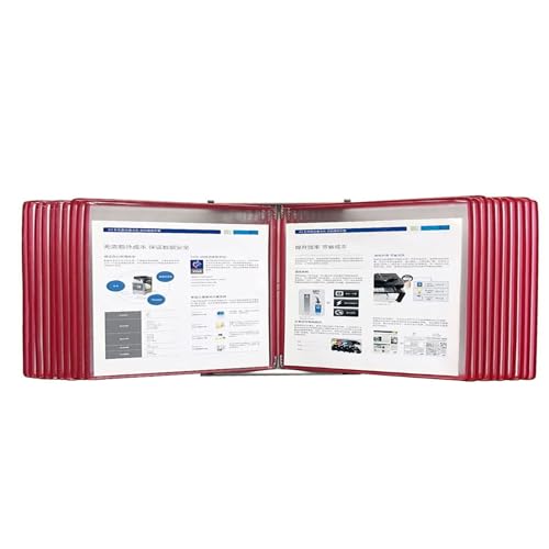 Wandmontierte Ordneraufbewahrung, wandmontierter Referenz-Organizer, Desktop-Referenzsystem, Desktop- und Wanddisplay-Ordnerordner, 20 Displaytaschen, Briefgröße, Katalogdisplay-Rack, einfach zu insta von JgYiAngBq