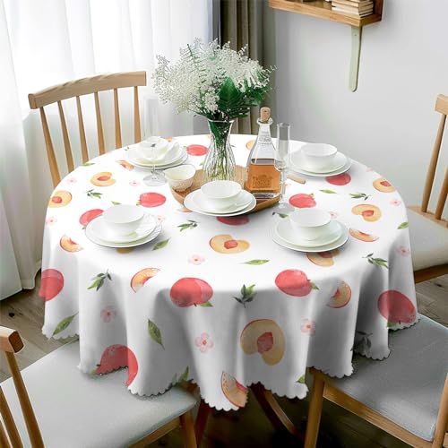 JhcsDy Rund Tischdecke Abwaschbar Tischdecke Gartentisch Wetterfest Tischtuch für Draußen Outdoor-Tischdecken Gartentischdecken Table Cloth für Küche, Esstisch, Couchtisch, Abendessen 150cm von JhcsDy