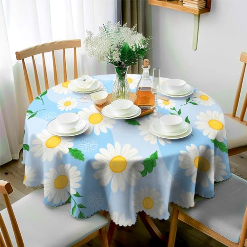 JhcsDy Tischdecke Rund 150 cm Florals Outdoor-Tischdecken Gartentischdecken Abwaschbare Tischdecke Table Cloth für Küche, Esstisch, Couchtisch, Parteien, Abendessen von JhcsDy