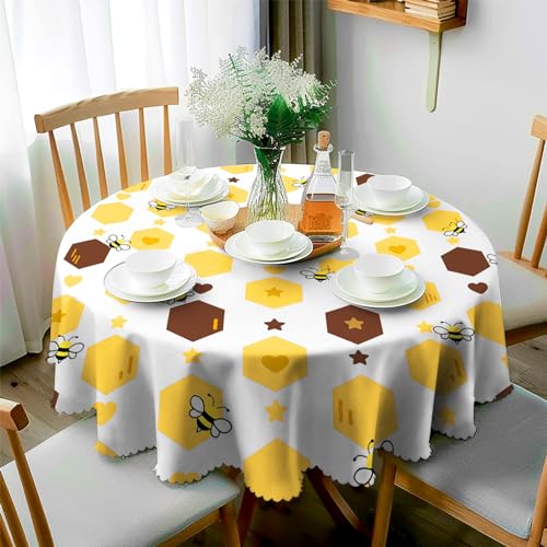 JhcsDy Tischdecke Rund 150cm Outdoor-Tischdecken Gartentischdecken Abwaschbare Tischdecke Table Cloth für Küche, Esstisch, Couchtisch, Parteien, Abendessen von JhcsDy