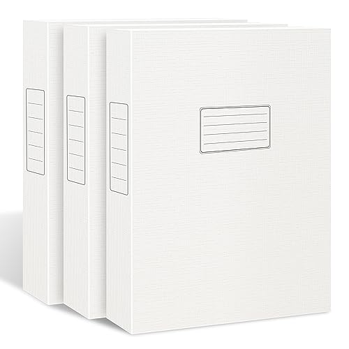 JiaWei 3 Stück 4.5 cm Breit Sammelboxen mit Magnetisch Deckel, aus 2250 g/m² extra starkem Karton für DIN A4 Archivbox Heftbox Dokumentenbox - Weiß von JiaWei