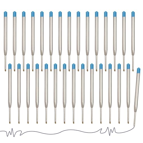 Kugelschreiberminen Großraumminen,Metall Ersatzminen für das G2-Format,1,0mm Strichstärke M,Kugelschreiber Minen,Ersatzminen Kugelschreiber Schreibfarbe Blau,Austauschbare Kugelschreiber(30 Stück) von Jiakalamo