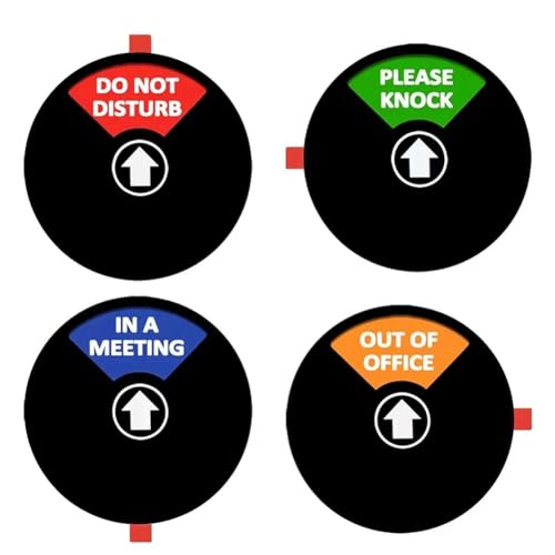 Jialouboo Acryl-Schild, Aufschrift "Please Knock/Out of Office/in A Meeting", Büro-Türschild (12,7 cm, schwarz), 4 Stück von Jialouboo