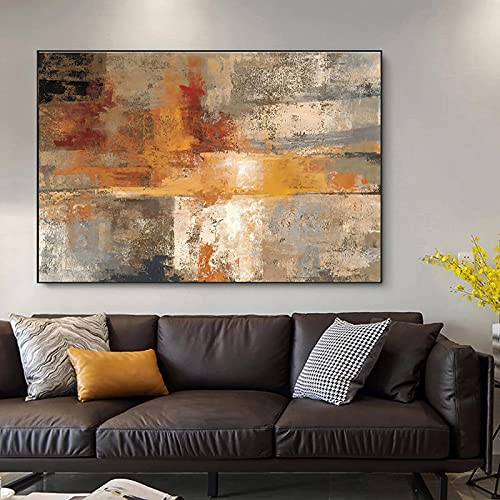 Jianghu Art Moderne Leinwand Malerei Abstrakte Helle Farbe Original Poster und Drucke Wandkunst Bild für Wohnzimmer Dekoration 80x125cm (32x49in) Mit Rahmen von Jianghu Art