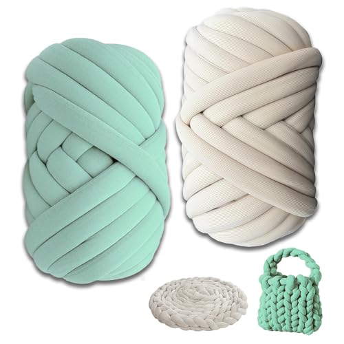 Jiavlyx 2 Stück Dicke Wolle Garn, 500g Sperrige Handstrickgarn, 25 MM Grobe Isländische Wolle,Wolle Zum Handstricken, Handstrickgarn, Sperrige Textilgarn, Für Taschen,Haustiernester,DIY-Kunsthandwerk Jiavlyx 2 Stück Dicke Wolle Garn, 500g Sperrige Handstrickgarn, 25 MM Grobe Isländische Wolle,Wolle Zum Handstricken, Handstrickgarn, Sperrige Textilgarn, Für Taschen,Haustiernester,DIY-Kunsthandwerk von Jiavlyx