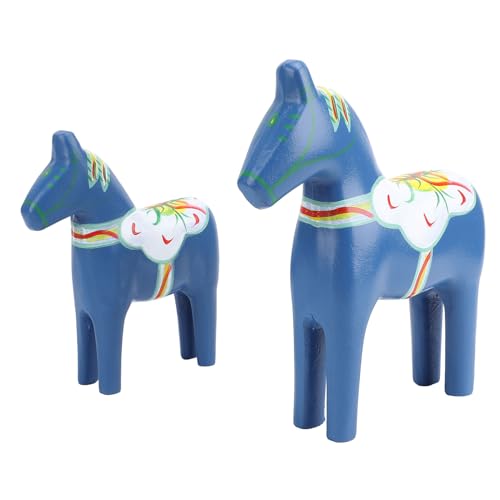 Schwedische Hölzerne Pferdskulpturen, Dekorative Feine Handwerkskunst Anti -Fidding Dalecarlian Horse, die ästhetisch Elegant für die Party Sind (BLUE) von Jiawu